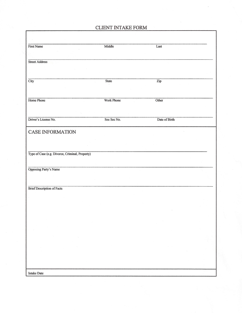 Client Intake Form